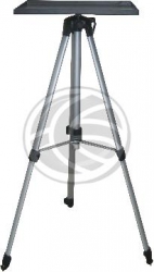 Carrito para proyector con una soporte de pie de tipo trípode fabricado en aluminio. Se suministra base plana con rosca de 3/8 Carrito para proyector con una soporte de pie de tipo trípode fabricado en aluminio. Se suministra base plana con rosca de 3/8